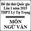 Đề thi thử THPT Quốc gia môn Ngữ văn lần 1 năm 2015 trường THPT Lý Tự Trọng, Bình Định