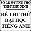 Đề thi thử đại học môn Tiếng Anh trường THPT Phù Ninh, Phú Thọ năm 2013 (lần 2)