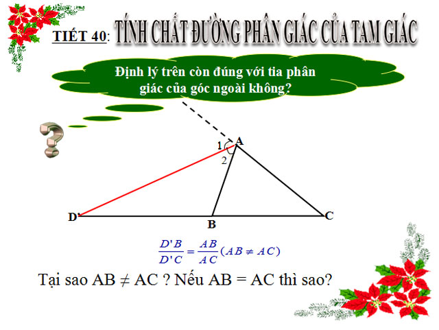 Tính chất đường phân giác của tam giác Bài giảng Hình học 8