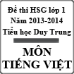 Đề thi khảo sát học sinh giỏi lớp 1 môn Tiếng Việt năm học 2013-2014 trường Tiểu học Duy Trung, Quảng Nam