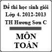 Đề thi học sinh giỏi lớp 4 môn Toán năm học 2012-2013 trường Tiểu học Hương Sơn C, Hà Nội