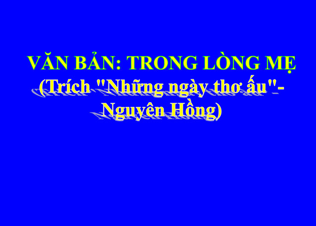 Trong lòng mẹ Ngữ văn 8 