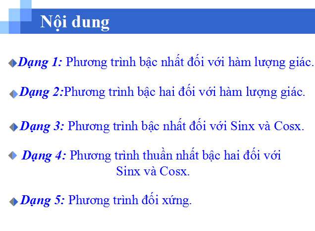 Một số phương trình lượng giác thường gặp