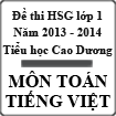 Đề thi học sinh giỏi lớp 1 năm học 2013-2014 trường Tiểu học Cao Dương, Hà Nội