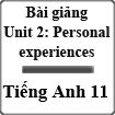 Bài giảng Tiếng Anh 11 Unit 2: Personal experiences