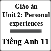 Giáo án Tiếng Anh 11 Unit 2: Personal experiences