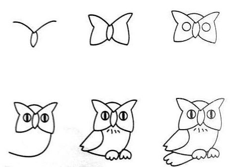 Cách vẽ con cú đơn giản 