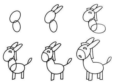 Cách vẽ con lừa đơn giản 