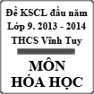Đề thi khảo sát chất lượng đầu năm lớp 9 môn Hóa học năm 2013 - 2014 trường THCS Vĩnh Tuy, Hà Giang