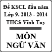 Đề thi khảo sát chất lượng đầu năm lớp 9 môn Ngữ văn năm 2013 - 2014 trường THCS Vĩnh Tuy, Hà Giang