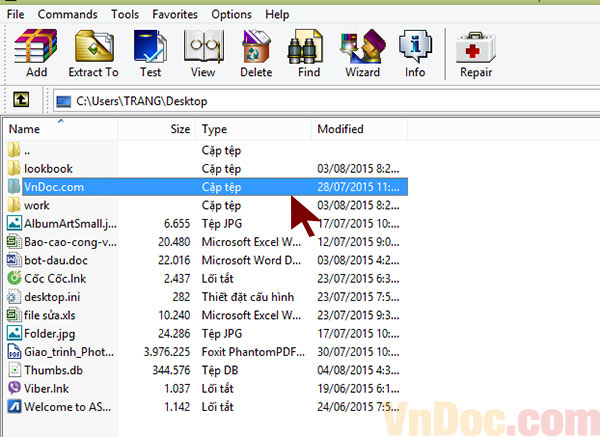 Chọn file bạn muốn đặt mật khẩu Đặt password trong winrar