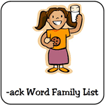 Bài tập Tiếng Anh trẻ em: - ack Word Family List