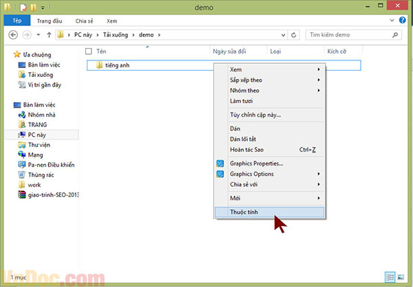 Chọn file bạn muốn ẩn rồi nhấn chuột phải Cách ẩn và hiện file trong windows