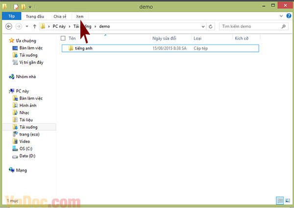 Vào tab View để chỉnh sửa các thuộc tính của tệp Cách ẩn và hiện file trong windows