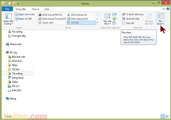 Chọn mục tùy chọn để ẩn hoặc hiện các file ẩn Cách ẩn và hiện file trong windows
