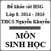 Đề thi khảo sát học sinh giỏi môn Sinh học lớp 8 năm học 2014 - 2015 trường THCS Nguyễn Khuyến