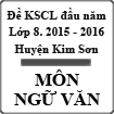 Đề thi khảo sát chất lượng đầu năm lớp 8 môn Ngữ văn năm 2015 - 2016 huyện Kim Sơn, Ninh Bình