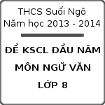 Đề thi khảo sát chất lượng đầu năm lớp 8 môn Ngữ văn năm 2013 - 2014 THCS Suối Ngô, Tây Ninh