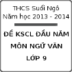 Đề thi khảo sát chất lượng đầu năm lớp 9 môn Ngữ văn năm 2013 - 2014 THCS Suối Ngô, Tây Ninh