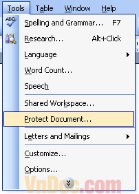 Cách chống sao chép nội dung file văn bản trên Word 2003 Hướng dẫn cách bảo vệ nội dung văn bản