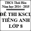 Đề thi khảo sát chất lượng giữa kỳ môn Tiếng Anh 8 THCS Thái Hòa năm học 2014 - 2015