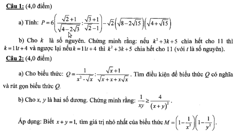 Đề thi học sinh giỏi lớp 9 môn Toán tỉnh Đồng Tháp năm 2014 - 2015 Đề thi học sinh giỏi môn Toán lớp 9 có đáp án