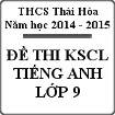 Đề thi khảo sát chất lượng giữa kỳ môn Tiếng Anh 9 THCS Thái Hòa năm học 2014 - 2015