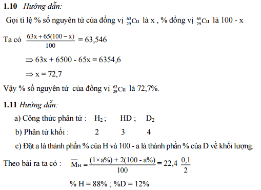 Các dạng bài tập hóa học lớp 10