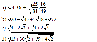 Đề thi giữa kì 1 môn toán lớp 9