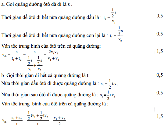 Đáp án đề thi môn vật lý lớp 9