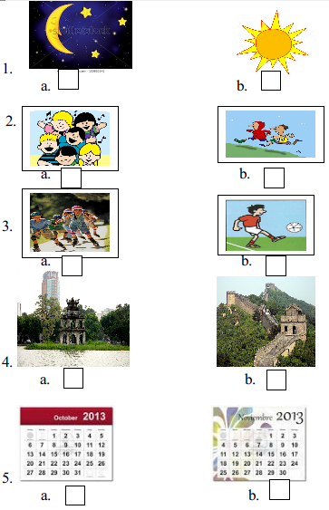 Đề thi học kì 1 môn Tiếng Anh lớp 3