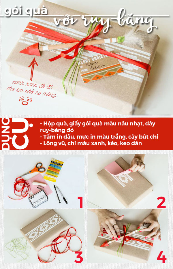 3 cách gói quà Giáng sinh đẹp bất ngờ