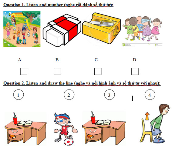 Đề thi học kỳ 1 môn tiếng Anh lớp 3