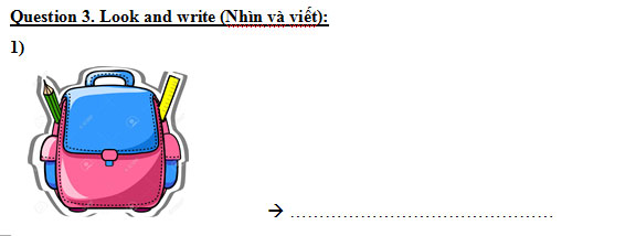 Đề thi học kỳ 1 môn tiếng Anh lớp 3