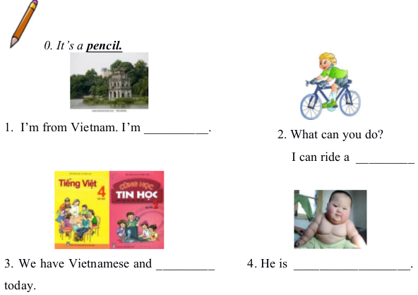 Đề kiểm tra hết học kì 1 môn Tiếng Anh lớp 4 có đáp án