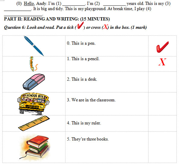Đề kiểm tra học kỳ 1 môn tiếng Anh lớp 3 MỚI NHẤT có đáp án
