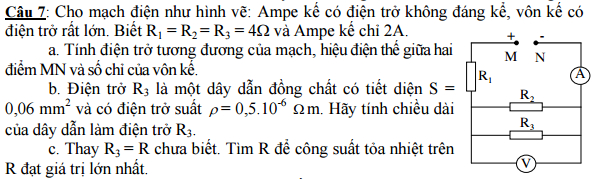 Đề kiểm tra hết học kì 1 môn Vật lí lớp 9 có đáp án
