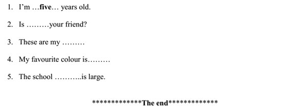 Đề thi học kỳ 1 môn tiếng Anh lớp 3 