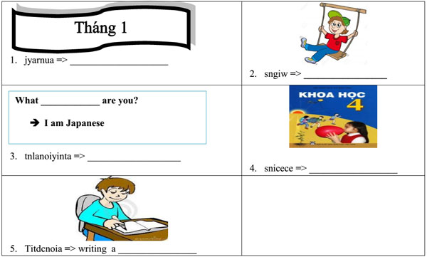 Đề thi cuối kì 1 môn tiếng Anh lớp 4 có file nghe và đáp án