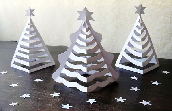 3 kiểu cắt cây thông giấy siêu đẹp trang trí cho Giáng sinh