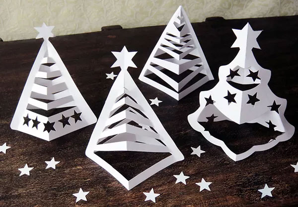 3 kiểu cắt cây thông giấy siêu đẹp trang trí cho Giáng sinh