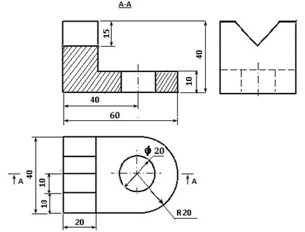 Vẽ mặt cắt và hình cắt của hình Giá chữ V tấm trượt dọc ống đứng tấm  trượt ngang  Công nghệ Lớp 11  Bài tập Công nghệ Lớp 11 