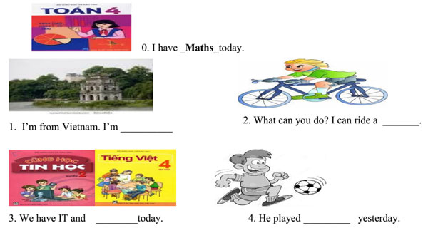 Đề thi học kỳ 1 môn tiếng Anh lớp 4 Đề kiểm tra học kỳ 1 môn tiếng Anh lớp 4