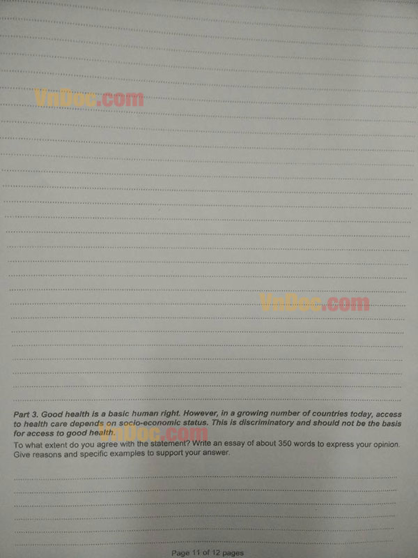 Đề thi chọn học sinh giỏi Quốc gia năm 2016 môn Tiếng Anh  