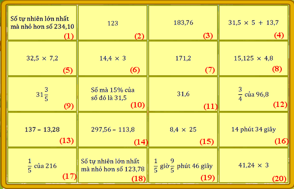 Đề thi violympic toán lớp 5 vòng 12 Đề thi violympic toán lớp 5 vòng 12