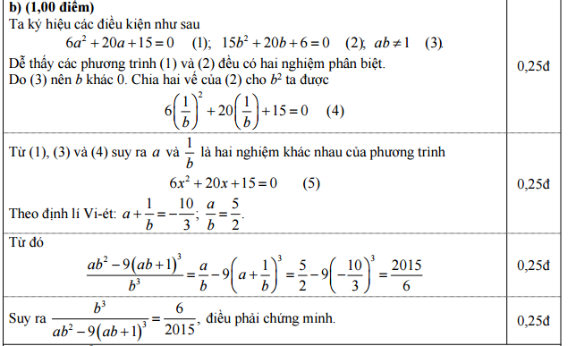 Đáp án đề thi vào lớp 10