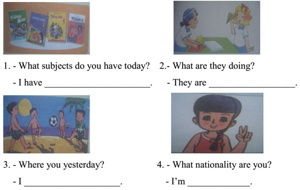 Đề thi học kỳ 1 môn tiếng Anh lớp 4 