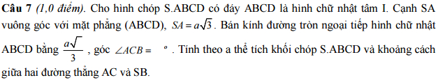 Đề thi thử Đai học môn Toán có đáp án