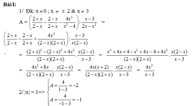 Đáp án đề thi thử vào lớp 10 môn Toán Đáp án đề thi thử vào lớp 10 môn Toán