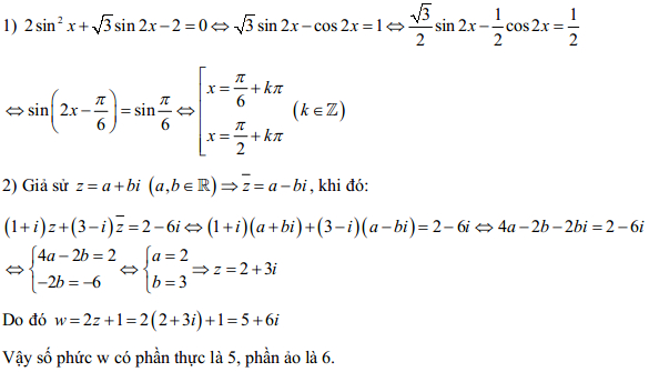 Đề thi thử Đại học môn Toán có đáp án